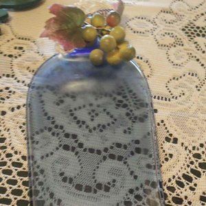 Blue Bottle with Grape Decor Cheese Board